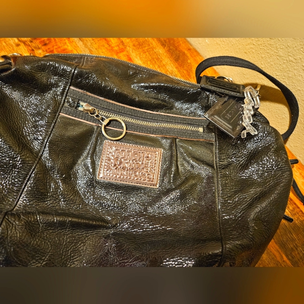 Coach Poppy leather purse two straps multi pocket